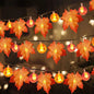 TETOU 19.6ft 40 Led Maple Leaf with Pumpkin Orange Lights Garland for Home Thanksgiving Decoration