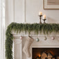 TETOU 1pc 9ft Christmas Cedar Garland,Artificial Realistic Cedar Pine Needles Greenery Garland for Christmas Holiday Winter Wall Mantle Fireplace Table Indoor Decor