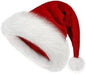 TETOU 1pc Christmas Hat,Red and White Faux Fur Plush Velvet Santa Hat for Adults Men Women Christmas New Year Festive Party