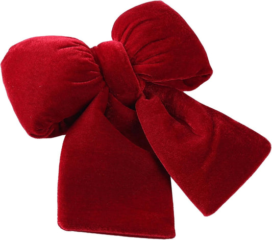 TETOU 1pc Christmas Tree Bows,7.08 * 9.05inches Red Velvet Bow Xmas Tree Topper for Christmas Wreath Garland Gift Wrapping Crafts Wedding Party Decoration