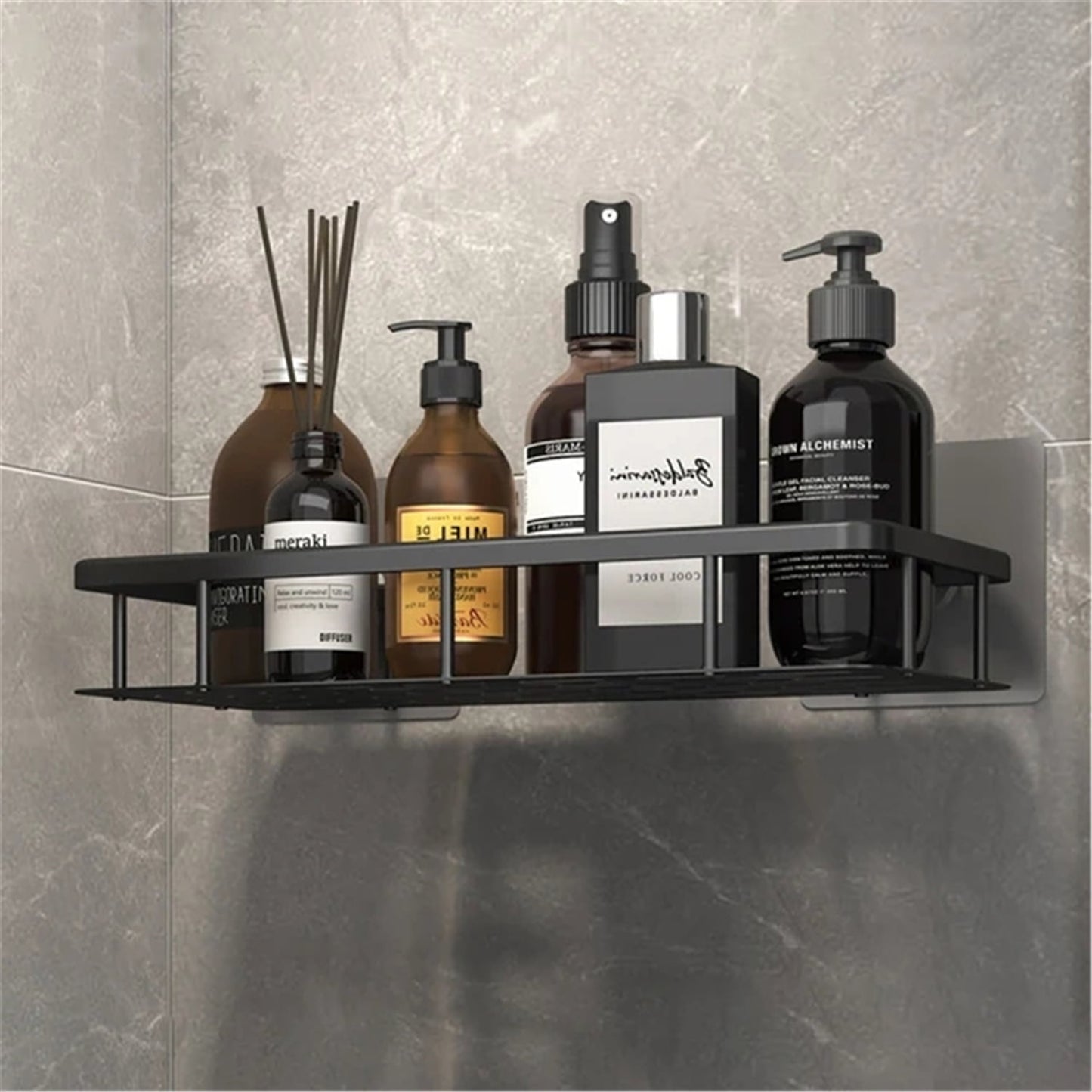 TETOU 2pcs Shower Caddy Adhesive Shower Organizer for Bathroom Kitchen No Drilling Large Capacity Shower Shelf for Inside Bathroom Accessories