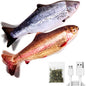 TETOU 2 Pack 11" Interactive Fish Cat Toys Flopping Fish with SilverVine and Catnip Moving Cat Kicker Cat Toys for Indoor Cats Puppy Play Chase Exercise Activity