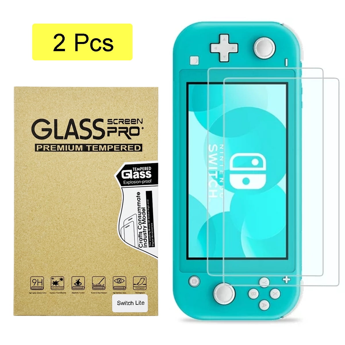 TETOU 2-Pack Screen Protector for Nintendo Switch Lite 5.5in, Ultra Clear 9H Hardness Anti-Scratch Compatible with Nintendo Switch Lite