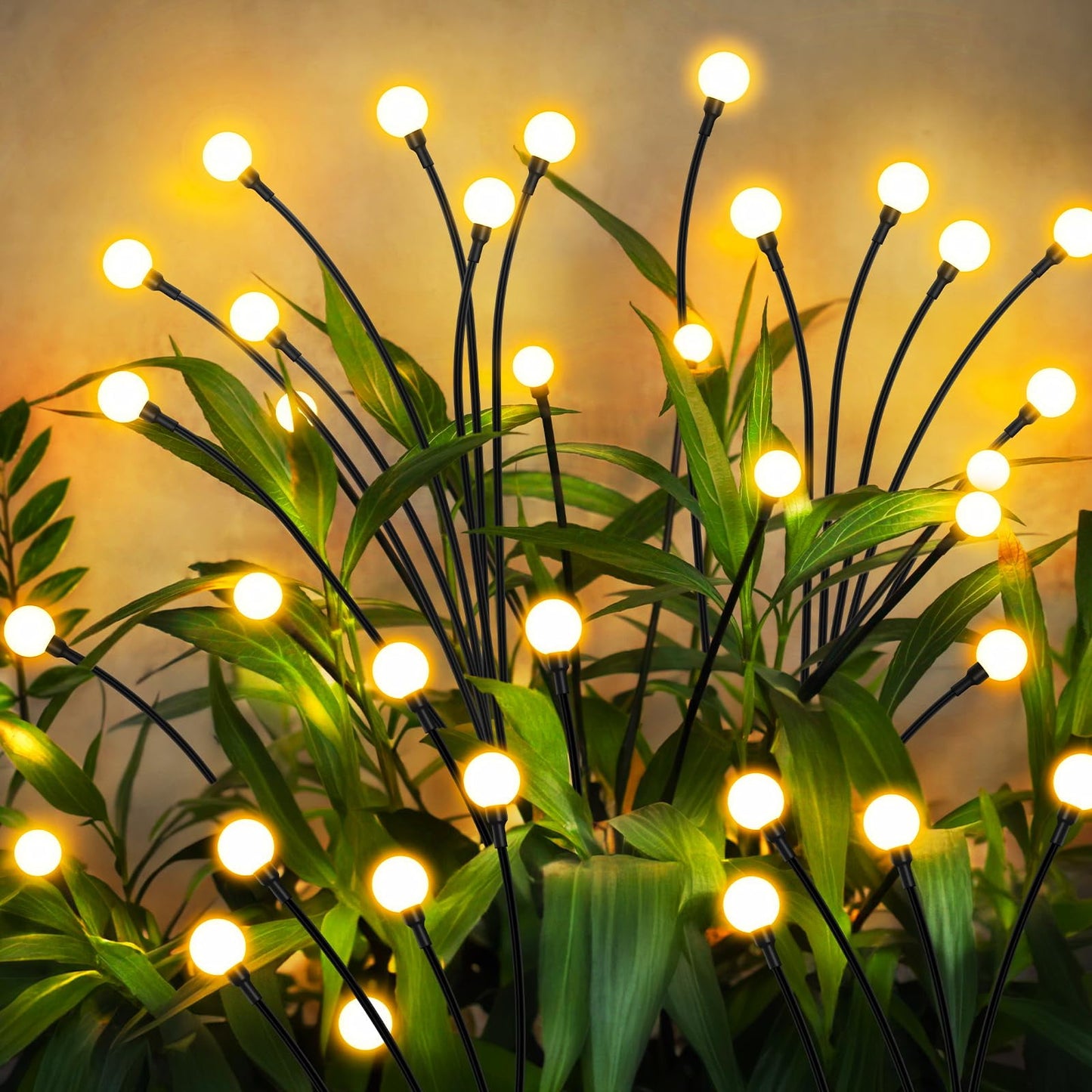 TETOU 4 Pack Solar Garden Lights Waterproof Swaying Solar Firefly String Light for Christmas Pathway Landscape Patio Decor