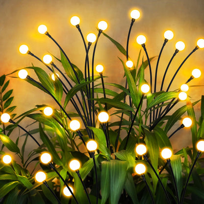 TETOU 4 Pack Solar Garden Lights Waterproof Swaying Solar Firefly String Light for Christmas Pathway Landscape Patio Decor