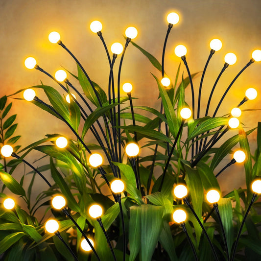 TETOU 4 Pack Solar Garden Lights Waterproof Swaying Solar Firefly String Light for Christmas Pathway Landscape Patio Decor