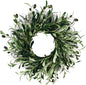 TETOU 20" Artificial Olive Wreath, Olive Branch Greenery Wreath & Olive Leaves, for Window Wall Hanging Front Door Holiday Outdoor Home Decorations