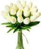 TETOU 15Pcs PU Fake Tulips Artificial Flowers, 13" Silk Flower Assorted Colors for Mother's Day Easter Valentine’s Day Gifts Home Kitchen Wedding Decoration - Multicolor