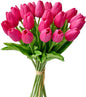 TETOU 15Pcs PU Fake Tulips Artificial Flowers, 13" Silk Flower Assorted Colors for Mother's Day Easter Valentine’s Day Gifts Home Kitchen Wedding Decoration - Multicolor