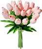 TETOU 15Pcs PU Fake Tulips Artificial Flowers, 13" Silk Flower Assorted Colors for Mother's Day Easter Valentine’s Day Gifts Home Kitchen Wedding Decoration - Multicolor