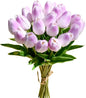TETOU 15Pcs PU Fake Tulips Artificial Flowers, 13" Silk Flower Assorted Colors for Mother's Day Easter Valentine’s Day Gifts Home Kitchen Wedding Decoration - Multicolor
