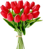 TETOU 15Pcs PU Fake Tulips Artificial Flowers, 13" Silk Flower Assorted Colors for Mother's Day Easter Valentine’s Day Gifts Home Kitchen Wedding Decoration - Multicolor