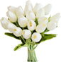 TETOU 15Pcs PU Fake Tulips Artificial Flowers, 13" Silk Flower Assorted Colors for Mother's Day Easter Valentine’s Day Gifts Home Kitchen Wedding Decoration - Multicolor