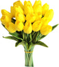 TETOU 15Pcs PU Fake Tulips Artificial Flowers, 13" Silk Flower Assorted Colors for Mother's Day Easter Valentine’s Day Gifts Home Kitchen Wedding Decoration - Multicolor