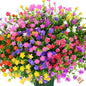 TETOU 22pcs Artificial Plants Outdoor, Artificial Fake Faux Flowers for Indoor Home Front Porch Pot Hanging Decoration