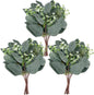 TETOU 24pcs Artificial Eucalyptus Leaves Stems with White Seeds Greenery Plants Flower Arrangement Wedding Home Decor