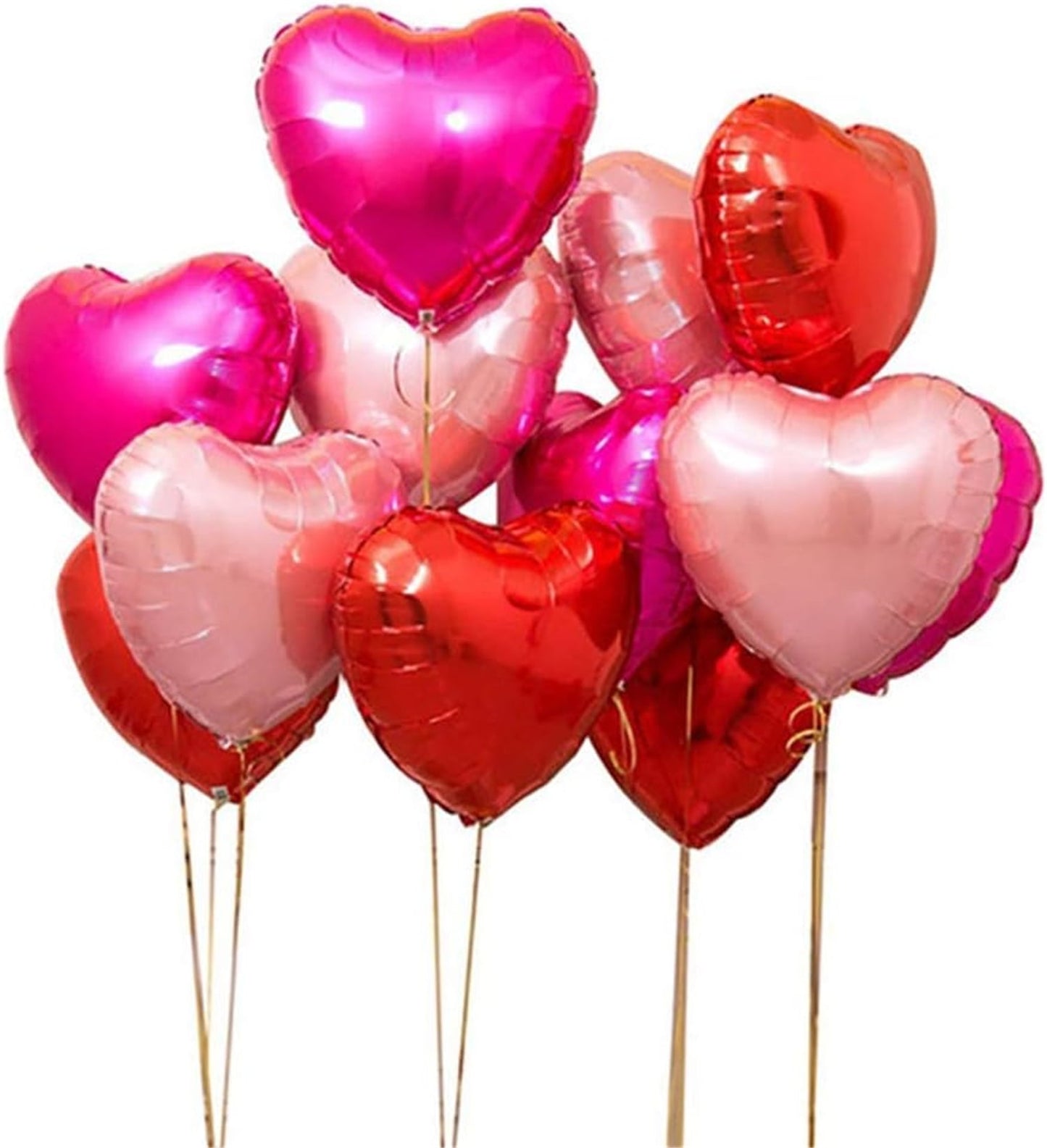 TETOU 25pcs Heart Shape Balloon Foil Mylar Balloons Red 18" Valentine's Day Birthday Wedding Balloon Decor