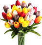 TETOU 15Pcs PU Fake Tulips Artificial Flowers, 13" Silk Flower Assorted Colors for Mother's Day Easter Valentine’s Day Gifts Home Kitchen Wedding Decoration - Multicolor