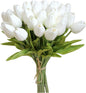 TETOU 15Pcs PU Fake Tulips Artificial Flowers, 13" Silk Flower Assorted Colors for Mother's Day Easter Valentine’s Day Gifts Home Kitchen Wedding Decoration - Multicolor