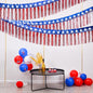 TETOU 2Packs 39 Feet Foil Fringe Garland Tinsel Streamers 4th of July Decorations,Red White and Blue Star Hanging Backdrop Banner Table Skirts for Parade Floats Memorial Day Patriotic Party Decor