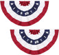 TETOU 4Pcs 3 x 6 Ft American Pleated Fan Flag, USA Patriotic Half Fan Bunting Flag, 4th of July Decorations Flags (Set of 4)