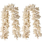 TETOU 2Pcs Fall Garland Maple Leaf, 68.9 Inches/Piece Hanging Vine Garland, Artificial Autumn Leaves Garland Thanksgiving Decor for Home Wedding Fireplace Party Christmas - 3 Colors & Pumpkins
