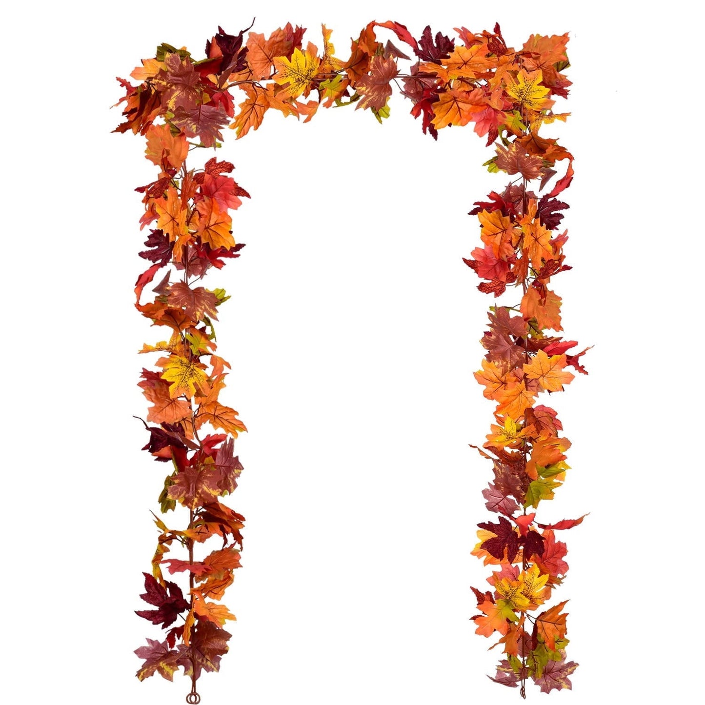 TETOU 2Pcs Fall Maple Leaves Garland, 67.2 Inches Artificial Maple Leaf Autumn Garland, Hanging Vine Garland for Home Wedding Fireplace Party Christmas Thanksgiving Decor