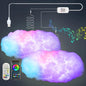 TETOU 3D Cloud Lightning Multicolor Music Sync LED Wireless Remote Creative Night Lighting for Bedroom Ceiling Decor