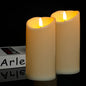 TETOU 2pcs Flameless Candles 6" Battery Operated Candles for Outdoor Indoor Home Wedding Decor LED Fake Candle