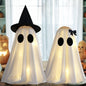 TETOU 2pcs Halloween Scary White Ghost Decor , Light Up DIY Scary White Ghost with Timer for Halloween Indoor Home Tabletop Mantel Decorations