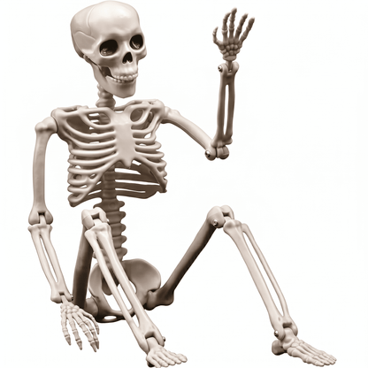 TETOU 2 Packs Halloween Skeletons, 14.9" Halloween Full Body Skeleton with Posable Joints for Haunted House Graveyard Props Decor