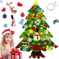 TETOU 3.2Ft Felt Christmas Tree for Toddlers,Felt Xmas Tree Set with String Lights, Christmas Decorations Indoor Wall Hanging Kids Gift