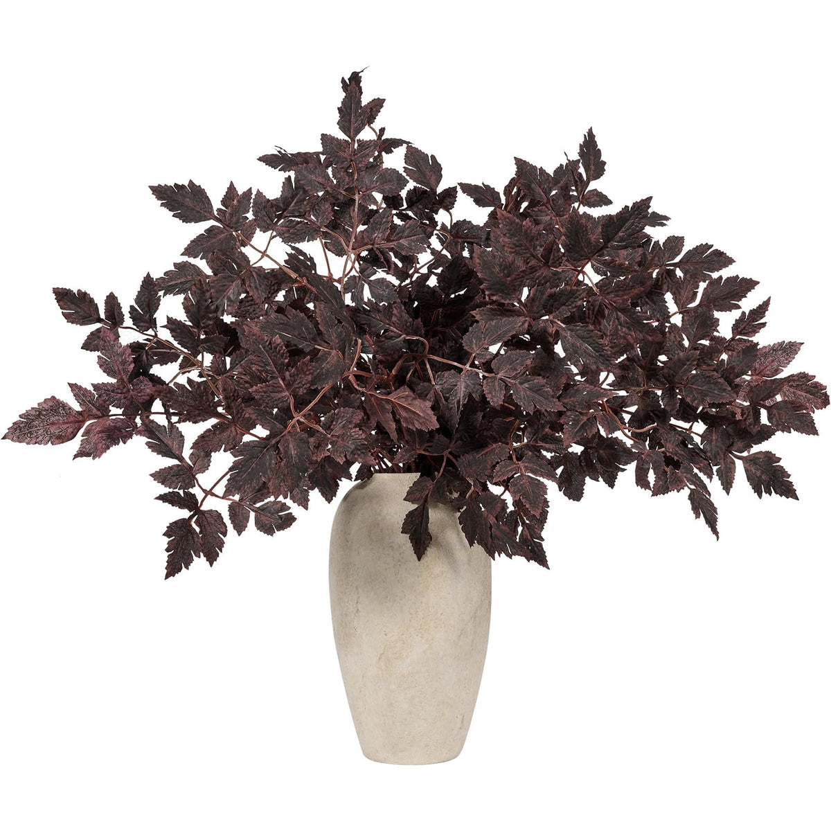 TETOU 6 Pcs 32" Artificial Cimicifuga Plant Leaf Stems,Fall Faux Plum Cimicifuga Ramosa Leaf Branch for Autumn Harvest Halloween Home Vase Wedding Farmhouse Table Mantel Decor