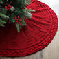 TETOU 36In Knitted Christmas Tree Skirt, Wine Red Tree Skirt, Braided Cable Knit Thick Rustic Christmas Tree Decorations, Farmhouse Christmas Decor Xmas Holiday Home Party Decorations