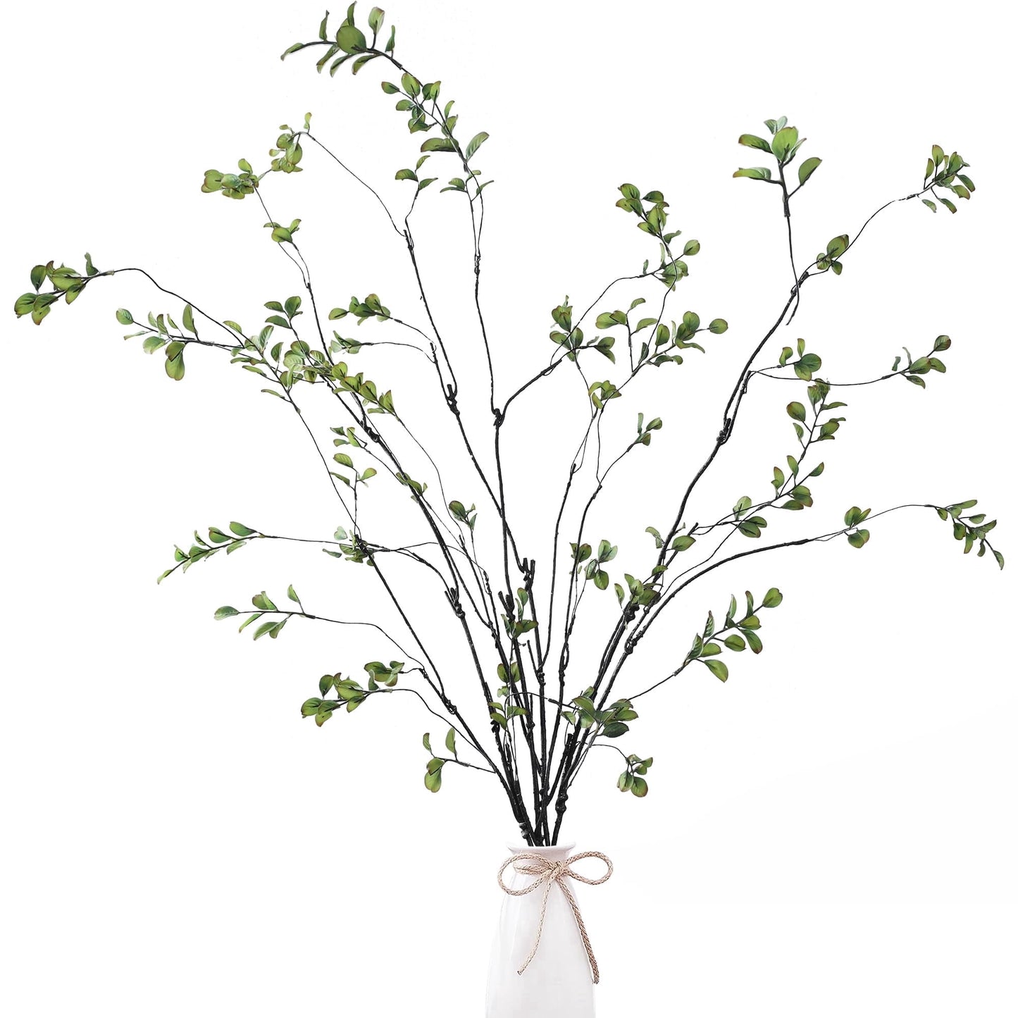 TETOU 38" Fall Artificial Ficus Branches, 4 Pcs Fake Greenery Stems Faux Eucalyptus Stems Fake Maple Twigs for Home Autumn Indoor Office Wedding Vase Filler Decoration