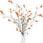 TETOU 38" Fall Artificial Ficus Branches, 4 Pcs Fake Greenery Stems Faux Eucalyptus Stems Fake Maple Twigs for Home Autumn Indoor Office Wedding Vase Filler Decoration