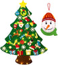 TETOU 3Ft DIY Felt Christmas Tree Set, 32 Ornaments Felt Xmas Tree Set with Led String Light Snowman Advent Calendar for Christmas Kids Gift Indoor Wall Hanging Decorations