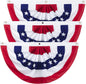 TETOU 4Pcs 3 x 6 Ft American Pleated Fan Flag, USA Patriotic Half Fan Bunting Flag, 4th of July Decorations Flags (Set of 4)