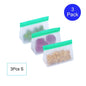 TETOU Stand Up Reusable Silicone Bag, Leakproof Ziplock Food Storage Bags PEVA Freezer Bags for Sandwich Snack Vegetable Meat Cheese Lunch Marinate Food Travel