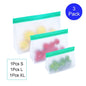 TETOU Stand Up Reusable Silicone Bag, Leakproof Ziplock Food Storage Bags PEVA Freezer Bags for Sandwich Snack Vegetable Meat Cheese Lunch Marinate Food Travel