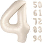 TETOU 40 Inch Cream / Light Brown Number Balloons, Large Big Digit Helium Foil Balloon for Birthday Party