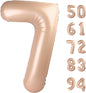 TETOU 40 Inch Cream / Light Brown Number Balloons, Large Big Digit Helium Foil Balloon for Birthday Party