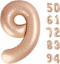 TETOU 40 Inch Cream / Light Brown Number Balloons, Large Big Digit Helium Foil Balloon for Birthday Party