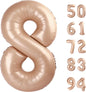TETOU 40 Inch Cream / Light Brown Number Balloons, Large Big Digit Helium Foil Balloon for Birthday Party