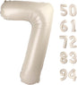 TETOU 40 Inch Cream / Light Brown Number Balloons, Large Big Digit Helium Foil Balloon for Birthday Party