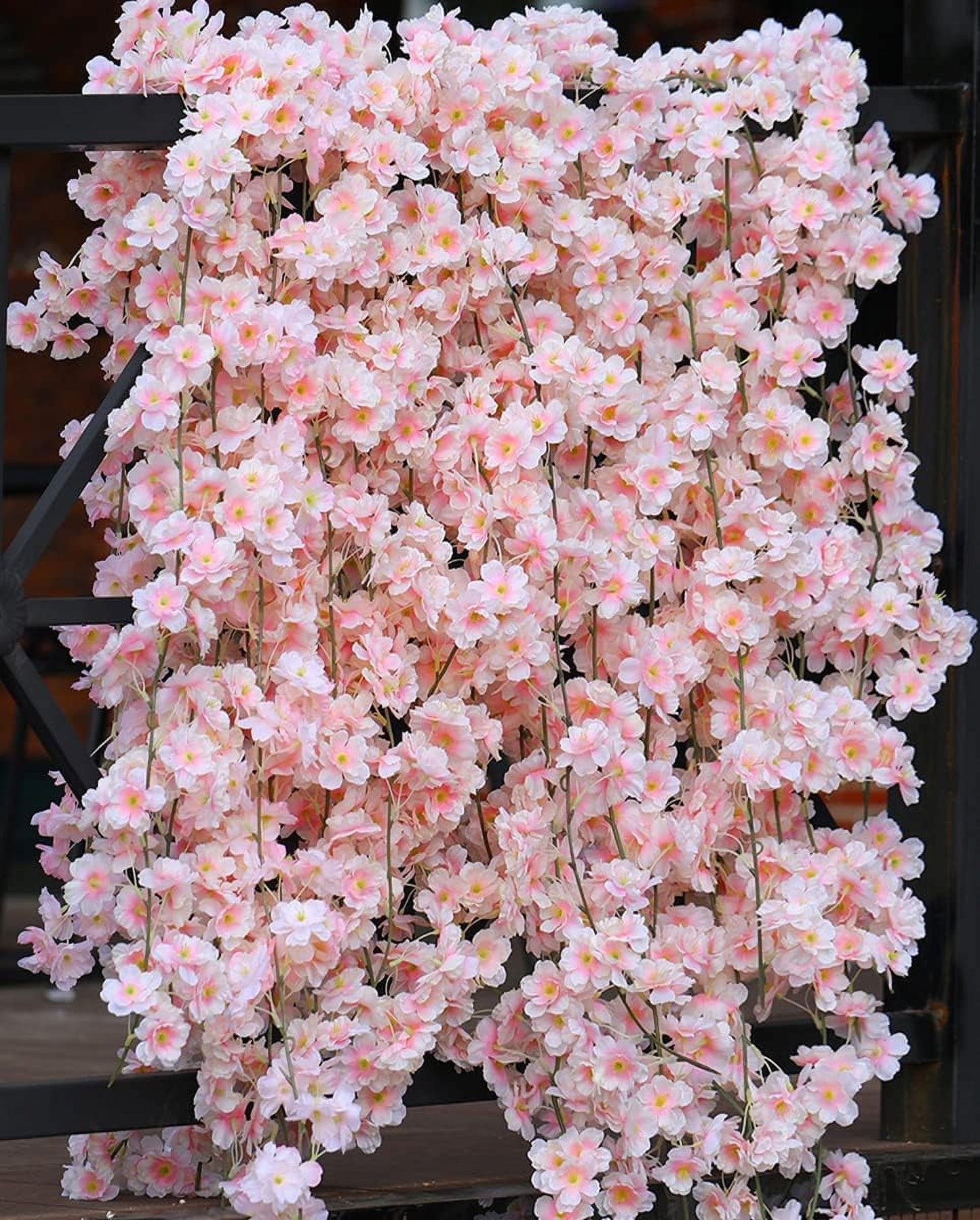 TETOU 23.6ft Flower Garland Artificial Cherry Blossom Hanging Vines for Spring Pink Home Room Wedding Party Kawaii Decor