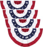 TETOU 4Pcs 3 x 6 Ft American Pleated Fan Flag, USA Patriotic Half Fan Bunting Flag, 4th of July Decorations Flags (Set of 4)