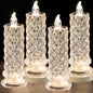 TETOU 4pcs LED Flameless Candles Rose Shadow Romantic Battery Operated Candle Valentine's Day Wedding Centerpieces Decor