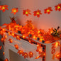 TETOU 2pcs Maple Leaves String Light 20Ft 40Led in total Orange Maple Garland Fall Thanksgiving Decoration