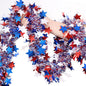 TETOU 4th of July Garland Decor,50Ft Blue Red White Patriotic Garland for Tree Home Fireplace Parade  Independence Day Party Indoor Outdoor Decoration